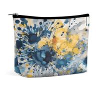 JTKBNVM Blue And Yellow Makeup Bag for Women Waterproof Cosmetic Bag Portable Travel Toiletry Bag Storage Bag Large Makeup Pouch Handheld Makeup Bag for Work, style, One Size