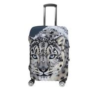 JTKBNVM Blue Eyed Snow Leopard Luggage Covers Tsa Approved Suitcase Cover Elastic Washable Luggage Sleeve Carry on Cover Protector Anti-Scratch Suitcase Protector Fits 19-30 Inch Case, white, M