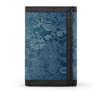 JTKBNVM Blue Floral Lace Trifold Wallet Trifold Wallets for Men Women Slim Wallet Mens Wallet Trifold Front Pocket Wallet | Versatile Wallets with 8 Credit Card Holder, style, One Size