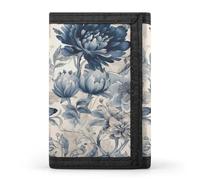 JTKBNVM Blue Flower Pattern Trifold Wallet Trifold Wallets for Men Women Slim Wallet Mens Wallet Trifold Front Pocket Wallet | Versatile Wallets with 8 Credit Card Holder, style, One Size