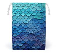 JTKBNVM Blue Mermaid Fish Scale Muslin Bags Cotton Drawstring Bags Drawstring Gift Bags Canvas Christmas Bags Cloth Gift Bags Drawstring Pouch Jewelry Pouches Drawstring Bags 1 Pc, Style, 1 Count