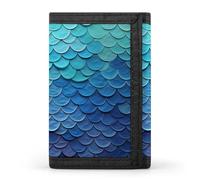 JTKBNVM Blue Mermaid Fish Scale Trifold Wallet Trifold Wallets for Men Women Slim Wallet Mens Wallet Trifold Front Pocket Wallet | Versatile Wallets with 8 Credit Card Holder, style, One Size