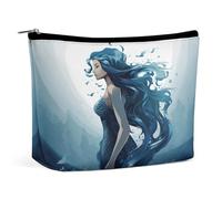 JTKBNVM Blue Mermaid Makeup Bag for Women Waterproof Cosmetic Bag Portable Travel Toiletry Bag Storage Bag Large Makeup Pouch Handheld Makeup Bag for Work, style, One Size