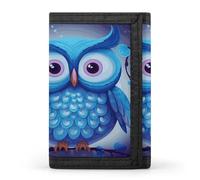 JTKBNVM Blue Owl Trifold Wallet Trifold Wallets for Men Women Slim Wallet Mens Wallet Trifold Front Pocket Wallet | Versatile Wallets with 8 Credit Card Holder, style, One Size