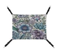 JTKBNVM Blue Purple Flowers Cat Hammock Pet Hammock Ferret Hammock Cat Hammock for Large Cats Hamster Hammock Soft Hanging Bed Cat Hammock Hanging Cat Hammock Bed
