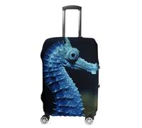 JTKBNVM Blue Seahorse Luggage Covers Tsa Approved Suitcase Cover Elastic Washable Luggage Sleeve Carry on Cover Protector Anti-Scratch Suitcase Protector Fits 19-30 Inch Case, white, M