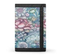 JTKBNVM Blue Style Flowers Trifold Wallet Trifold Wallets for Men Women Slim Wallet Mens Wallet Trifold Front Pocket Wallet | Versatile Wallets with 8 Credit Card Holder, style, One Size