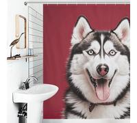 JTKBNVM Boho Farmhouse Shower Curtains for Bathroom Waterproof Lovely Husky Bath Curtain with 12 Hooks 7 Grommets Washable Fabric Cloth Window & Door Curtain Bathtub Home Decor 72x72
