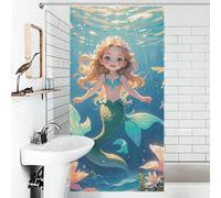 JTKBNVM Boho Farmhouse Shower Curtains for Bathroom Waterproof Mermaid Bath Curtain with 12 Hooks 7 Grommets Washable Fabric Cloth Window & Door Curtain Bathtub Home Decor