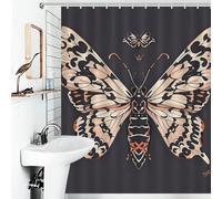 JTKBNVM Boho Farmhouse Shower Curtains for Bathroom Waterproof Moth Gothic Bath Curtain with 12 Hooks 7 Grommets Washable Fabric Cloth Window & Door Curtain Bathtub Home Decor