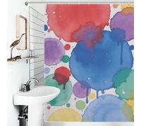 JTKBNVM Boho Farmhouse Shower Curtains for Bathroom Waterproof Watercolor Color Point Bath Curtain with 12 Hooks 7 Grommets Washable Fabric Cloth Window & Door Curtain Bathtub Home Decor 72x72