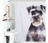 JTKBNVM Boho Farmhouse Shower Curtains for Bathroom Waterproof Well-Behaved Schnauzer Bath Curtain with 12 Hooks 7 Grommets Washable Fabric Cloth Window & Door Curtain Bathtub Home Decor