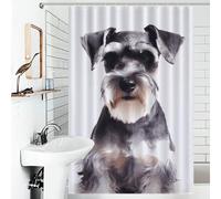 JTKBNVM Boho Farmhouse Shower Curtains for Bathroom Waterproof Well-Behaved Schnauzer Bath Curtain with 12 Hooks 7 Grommets Washable Fabric Cloth Window & Door Curtain Bathtub Home Decor