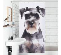 JTKBNVM Boho Farmhouse Shower Curtains for Bathroom Waterproof Well-Behaved Schnauzer Bath Curtain with 12 Hooks 7 Grommets Washable Fabric Cloth Window & Door Curtain Bathtub Home Decor
