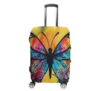 JTKBNVM Butterfly Tie Dye Luggage Covers Tsa Approved Suitcase Cover Elastic Washable Luggage Sleeve Carry on Cover Protector Anti-Scratch Suitcase Protector Fits 19-30 Inch Case, white, Small