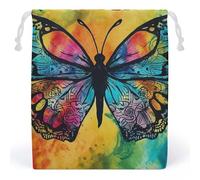 JTKBNVM Butterfly Tie Dye Muslin Bags Cotton Drawstring Bags Drawstring Gift Bags Canvas Christmas Bags Cloth Gift Bags Drawstring Pouch Jewelry Pouches Drawstring Bags 1 Pc, Style, 1 Count (Pack of