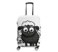 JTKBNVM Cartoon Black White Sheep Luggage Covers Tsa Approved Suitcase Cover Elastic Washable Luggage Sleeve Carry on Cover Protector Anti-Scratch Suitcase Protector Fits 19-30 Inch Case, white, Small