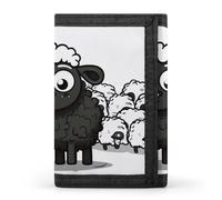 JTKBNVM Cartoon Black White Sheep Trifold Wallet Trifold Wallets for Men Women Slim Wallet Mens Wallet Trifold Front Pocket Wallet | Versatile Wallets with 8 Credit Card Holder, style, One Size