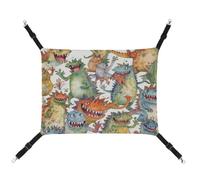 JTKBNVM Chaotic Colorful Monsters Cat Hammock Pet Hammock Ferret Hammock Cat Hammock for Large Cats Hamster Hammock Soft Hanging Bed Cat Hammock Hanging Cat Hammock Bed
