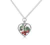 JTKBNVM Cherry on Branch Pet Cremation Jewelry for Ashes Waterproof Urn Necklace with Filling Kit Heart Pendant Ash Necklace Memorial Keepsake Jewelry Custom Sympathy Gift for Dog Cat Human Ashes