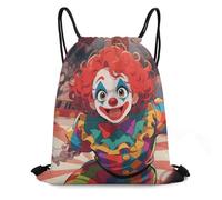 JTKBNVM Clown Circus Show Drawstring Backpack 420D Oxford Waterproof Sport Gym Bag Cinch Sack for Basketball Yoga Beach