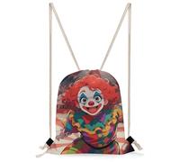 JTKBNVM Clown Circus Show Drawstring Backpack Lightweight Sackpack Sport Gym Bag Cinch Sack for Basketball Yoga Beach