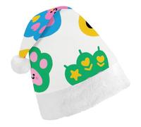 JTKBNVM Colorful Doodle Cute Paw Print Santa Hat Christmas Hats with Comfort Lining & Plush Brim Xmas Hat Cap for Holiday Festive Party Favors