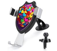 JTKBNVM Colourful Heart Car Phone Mount 3-in-1 Universal Air Vent/Dashboard/Windshield Holder with 360° Rotatable Cell Phone Stand Head Quick One Touch Release for 4.0-6.0 Inch Smartphones