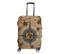 JTKBNVM Compass And Old World Map Luggage Covers Tsa Approved Suitcase Cover Elastic Washable Luggage Sleeve Carry on Cover Protector Anti-Scratch Suitcase Protector Fits 19-30 Inch Case, white, Small