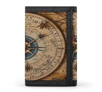 JTKBNVM Compass And Old World Map Trifold Wallet Trifold Wallets for Men Women Slim Wallet Mens Wallet Trifold Front Pocket Wallet | Versatile Wallets with 8 Credit Card Holder, style, One Size