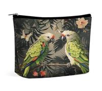 JTKBNVM Couple Parrots Olive Makeup Bag for Women Waterproof Cosmetic Bag Portable Travel Toiletry Bag Storage Bag Large Makeup Pouch Handheld Makeup Bag for Work, style, One Size