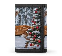 JTKBNVM Cow Deer Trees Christmas Trifold Wallet Trifold Wallets for Men Women Slim Wallet Mens Wallet Trifold Front Pocket Wallet | Versatile Wallets with 8 Credit Card Holder, style, One Size