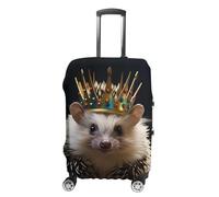 JTKBNVM Crown With Hedgehog Luggage Covers Tsa Approved Suitcase Cover Elastic Washable Luggage Sleeve Carry on Cover Protector Anti-Scratch Suitcase Protector Fits 19-30 Inch Case, white, L