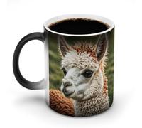 JTKBNVM Cute Alpaca Llama Color Changing Coffee Mug 11oz Magic Ceramic Cup with Heat Sensitive Design Novelty Black to White Transformation Mug for Halloween Christmas Gifts Women Men