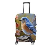 JTKBNVM Cute Bluebird Luggage Covers Tsa Approved Suitcase Cover Elastic Washable Luggage Sleeve Carry on Cover Protector Anti-Scratch Suitcase Protector Fits 19-30 Inch Case, white, Small