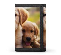 JTKBNVM Cute Golden Retriever Puppy Trifold Wallet Trifold Wallets for Men Women Slim Wallet Mens Wallet Trifold Front Pocket Wallet | Versatile Wallets with 8 Credit Card Holder, style, One Size