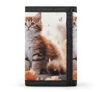 JTKBNVM Cute Kitten Butterfly Trifold Wallet Trifold Wallets for Men Women Slim Wallet Mens Wallet Trifold Front Pocket Wallet | Versatile Wallets with 8 Credit Card Holder, style, One Size