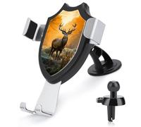 JTKBNVM Deer in The Grass Car Phone Mount 3-in-1 Universal Air Vent/Dashboard/Windshield Holder with 360° Rotatable Cell Phone Stand Head Quick One Touch Release for 4.0-6.0 Inch Smartphones