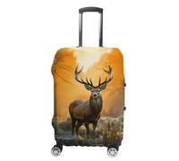 JTKBNVM Deer in The Grass Luggage Covers Tsa Approved Suitcase Cover Elastic Washable Luggage Sleeve Carry on Cover Protector Anti-Scratch Suitcase Protector Fits 19-30 Inch Case, white, M