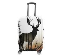 JTKBNVM Deer Silhouette Luggage Covers Tsa Approved Suitcase Cover Elastic Washable Luggage Sleeve Carry on Cover Protector Anti-Scratch Suitcase Protector Fits 19-30 Inch Case, white, Small