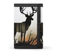 JTKBNVM Deer Silhouette Trifold Wallet Trifold Wallets for Men Women Slim Wallet Mens Wallet Trifold Front Pocket Wallet | Versatile Wallets with 8 Credit Card Holder, style, One Size