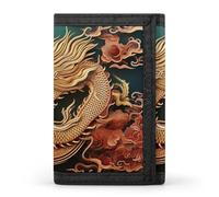 JTKBNVM Dragon Chinese Background Trifold Wallet Trifold Wallets for Men Women Slim Wallet Mens Wallet Trifold Front Pocket Wallet | Versatile Wallets with 8 Credit Card Holder, style, One Size