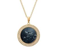 JTKBNVM Dragonfly Silhouette Diamond Necklaces for Women 20" Chain Couple Necklace Personalized Memorial Pendant Jewelry Keepsake Birthday Anniversary Valentines Day Gift for Girlfriend Mom, One size
