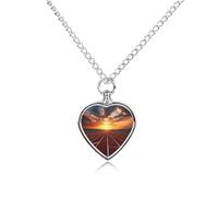 JTKBNVM Dusk Running Track Pet Cremation Jewelry for Ashes Waterproof Urn Necklace with Filling Kit Heart Pendant Ash Necklace Memorial Keepsake Jewelry Custom Sympathy Gift for Dog Cat Human Ashes