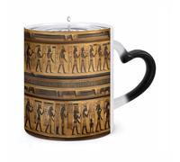 JTKBNVM Egypt Hieroglyphics Color Changing Coffee Mug 11oz Magic Ceramic Cup with Heat Sensitive Design Novelty Black to White Transformation Mug for Halloween Christmas Gifts Women Men
