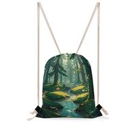 JTKBNVM Enchanted Wilderness Fantasy Drawstring Backpack Lightweight Sackpack Sport Gym Bag Cinch Sack for Basketball Yoga Beach