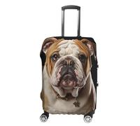 JTKBNVM English Bulldog Luggage Covers Tsa Approved Suitcase Cover Elastic Washable Luggage Sleeve Carry on Cover Protector Anti-Scratch Suitcase Protector Fits 19-30 Inch Case, white, M