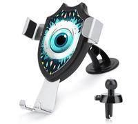 JTKBNVM Evil Eyes Car Phone Mount 3-in-1 Universal Air Vent/Dashboard/Windshield Holder with 360° Rotatable Cell Phone Stand Head Quick One Touch Release for 4.0-6.0 Inch Smartphones