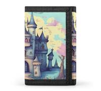 JTKBNVM Fairytale Castle Trifold Wallet Trifold Wallets for Men Women Slim Wallet Mens Wallet Trifold Front Pocket Wallet | Versatile Wallets with 8 Credit Card Holder, style, One Size