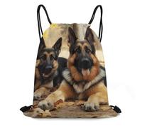 JTKBNVM German Shepherd Dog Drawstring Backpack 420D Oxford Waterproof Sport Gym Bag Cinch Sack for Basketball Yoga Beach